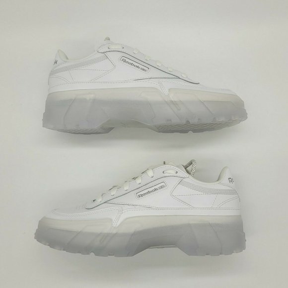 Reebok x Cardi B Club C Junior Size 5.5Y 'Triple White' GX5098 - Picture 2 of 8